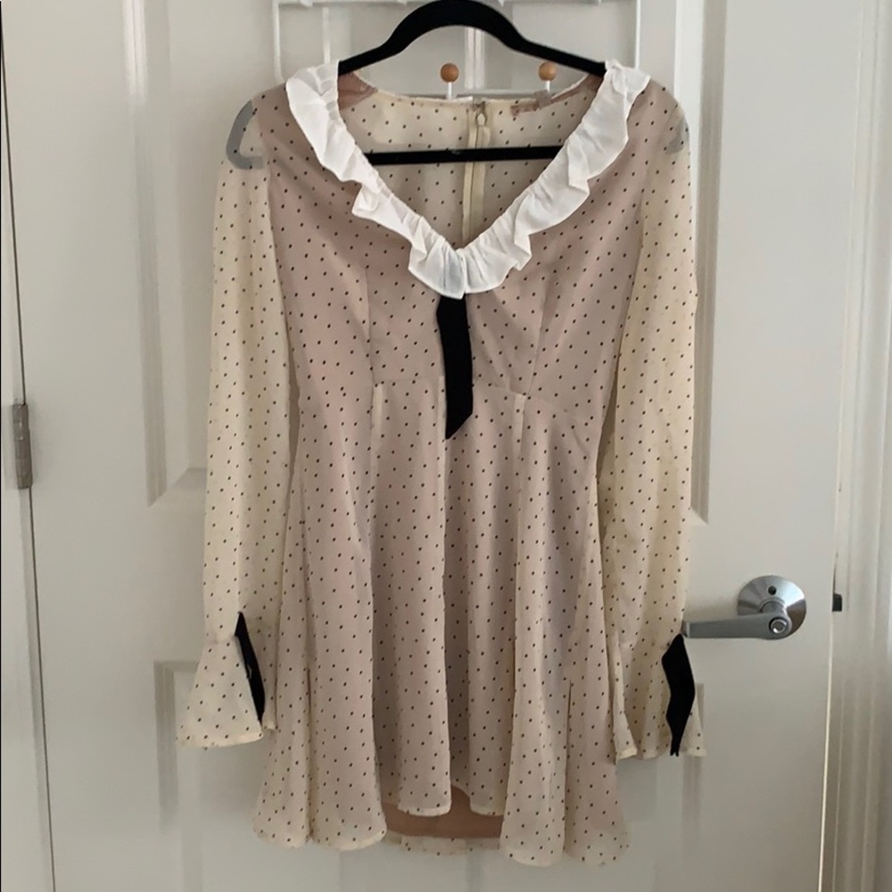 Cream/Taupe Polka Dot Dress